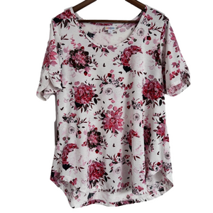 LuLaRoe “Morgan” Pink Floral Top Women’s Size Large